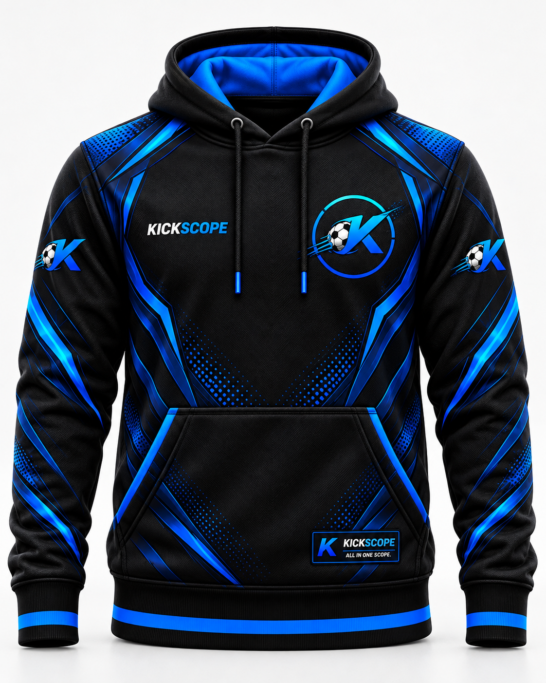 KickScope Sportswear Hoodie | Schwarz-Blau ? Vorderansicht