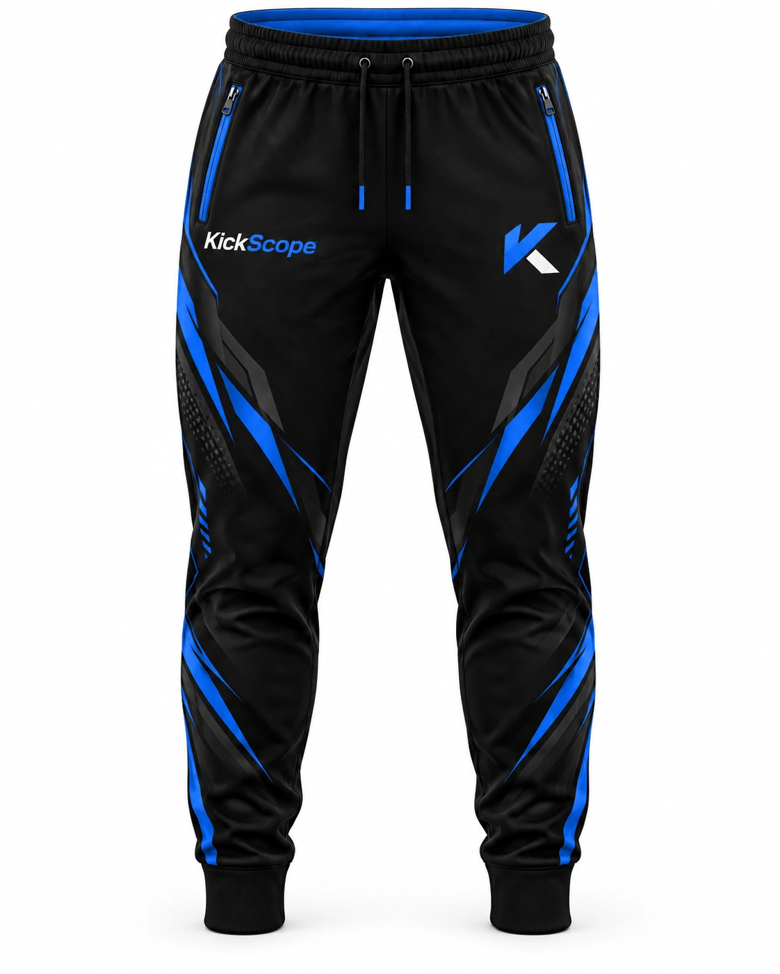 KickScope Trainingshose Schwarz-Blau ? Vorderansicht