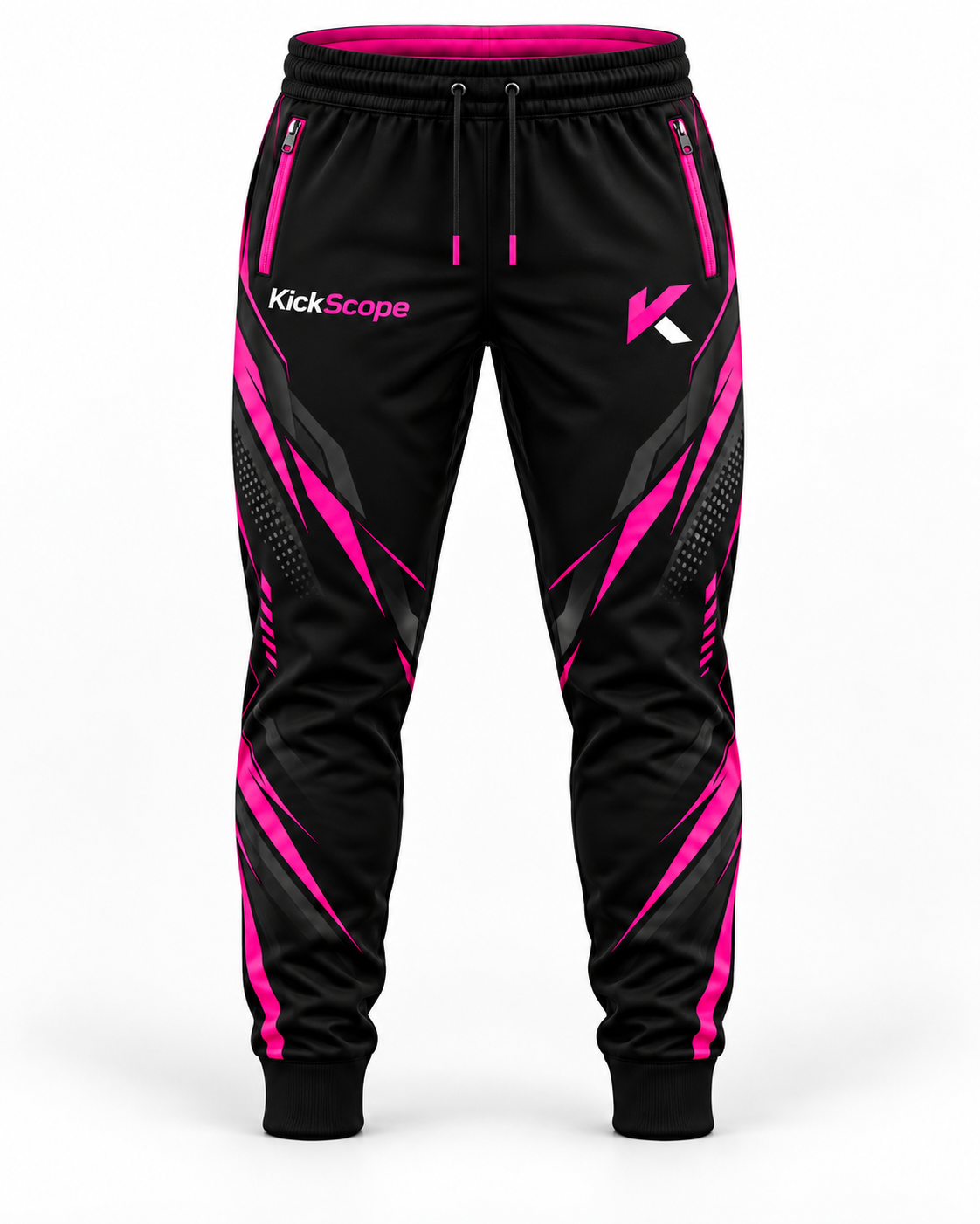 KickScope Trainingshose | Schwarz-Pink ? Vorderansicht