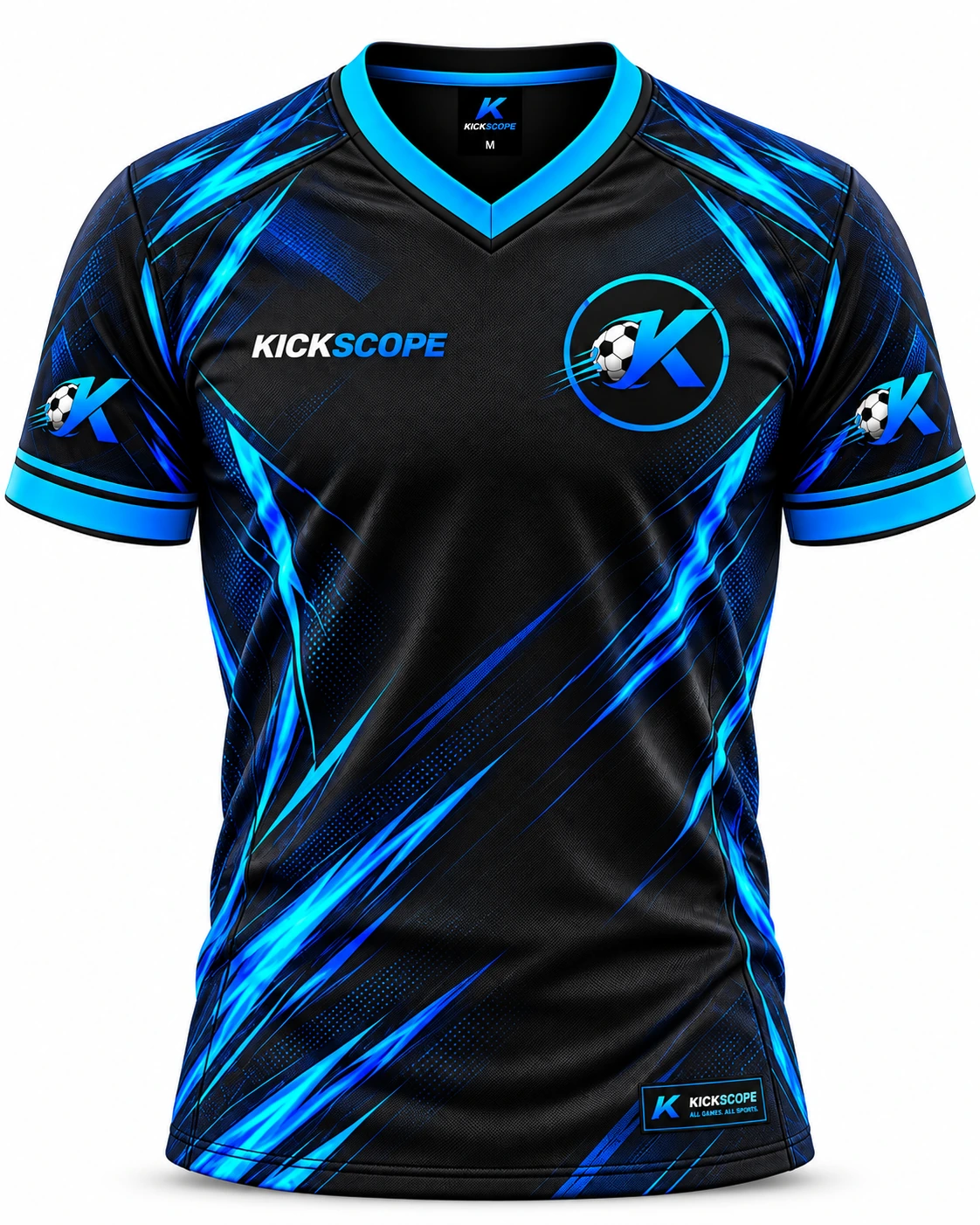 KickScope Heimtrikot – Schwarz-Blau, Nummer 10 - Vorderansicht